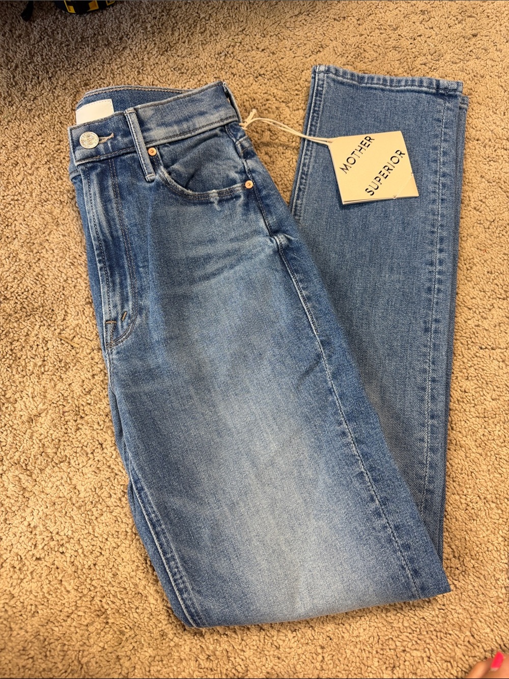 MOTHER Superior Light Blue Straight Jeans “the dazzler flood”